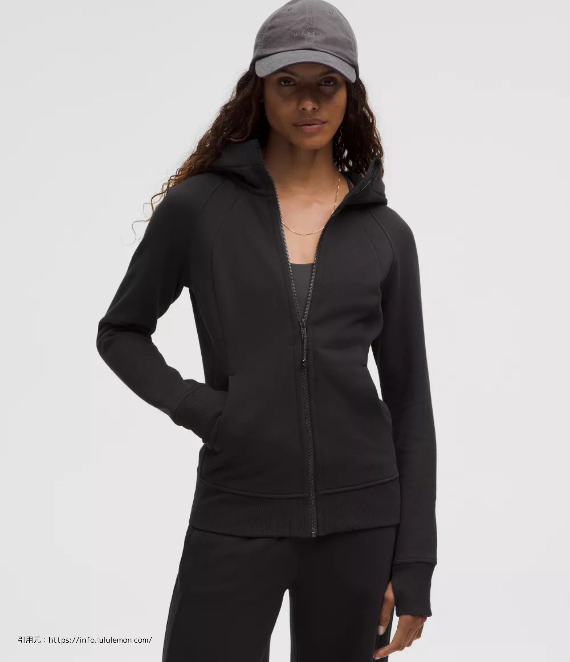 ルルレモン scuba ジップアップパーカー　ブラック スキューバ フル-ジップ フーディー（Scuba Full-Zip Hoodie